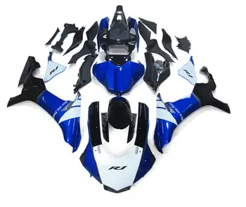  4 Подарка Новый Комплект Обтекателей для мотоциклов ABS, Пригодный для YAMAHA YZF - R1 R1m 2015 2016 2017 2018 15 16 17 18 Комплект кузова Синий Белый