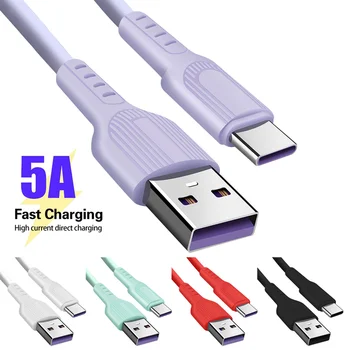  USB-кабель, жидкий силиконовый кабель для Samsung Xiaomi, мобильный телефон Android, кабель для быстрой зарядки, кабель для передачи данных, провод типа C для оптовой продажи