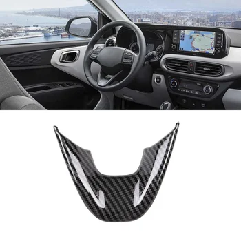  Автомобильное углеродное волокно, V-образная панель рулевого колеса, накладка, Декоративная рамка, наклейка для Hyundai I10 2022 года