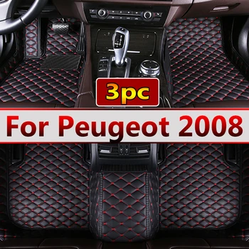  Автомобильные коврики для Peugeot 2008 P24 2020 2021 2022, Роскошные Кожаные коврики, Прочные коврики, Анти-Грязные ковры, Набор автомобильных аксессуаров