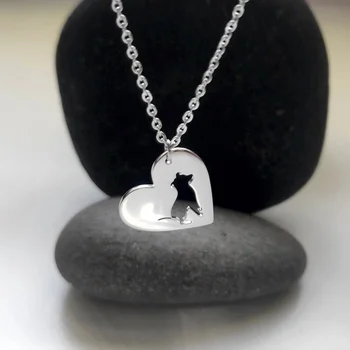  Женское ретро ожерелье Полые чокеры в виде собачьего сердца ожерелья Персонализированные ювелирные изделия из нержавеющей стали для подарка унисекс на день рождения