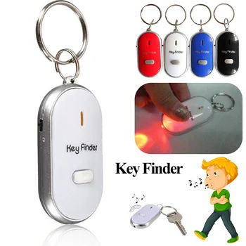  Новый брелок для поиска ключей со свистком, мигающий звуковой сигнал, контроль звука, защита от потери, локатор для поиска ключей, трекер с брелоком для ключей, 4 цвета на выбор