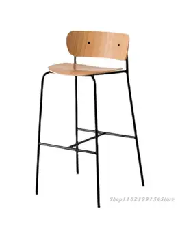  Скандинавский дизайнерский барный стул из массива дерева, муравьиный барный стул, ретро креативный железный легкий высокий табурет с роскошной домашней спинкой