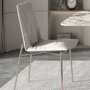  Современные и минималистичные обеденные стулья из нержавеющей стали для дизайна ресторанов роскошных отелей